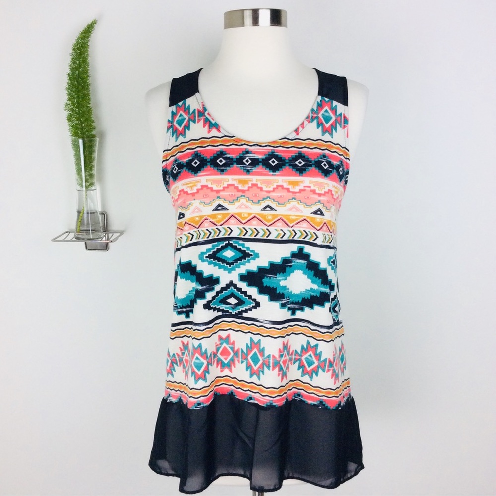 Charming Charlie Beautiful Printed Tank Top (S) - Picture 3 of 5